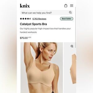 Knix catalyst sports bra knix size 4 white